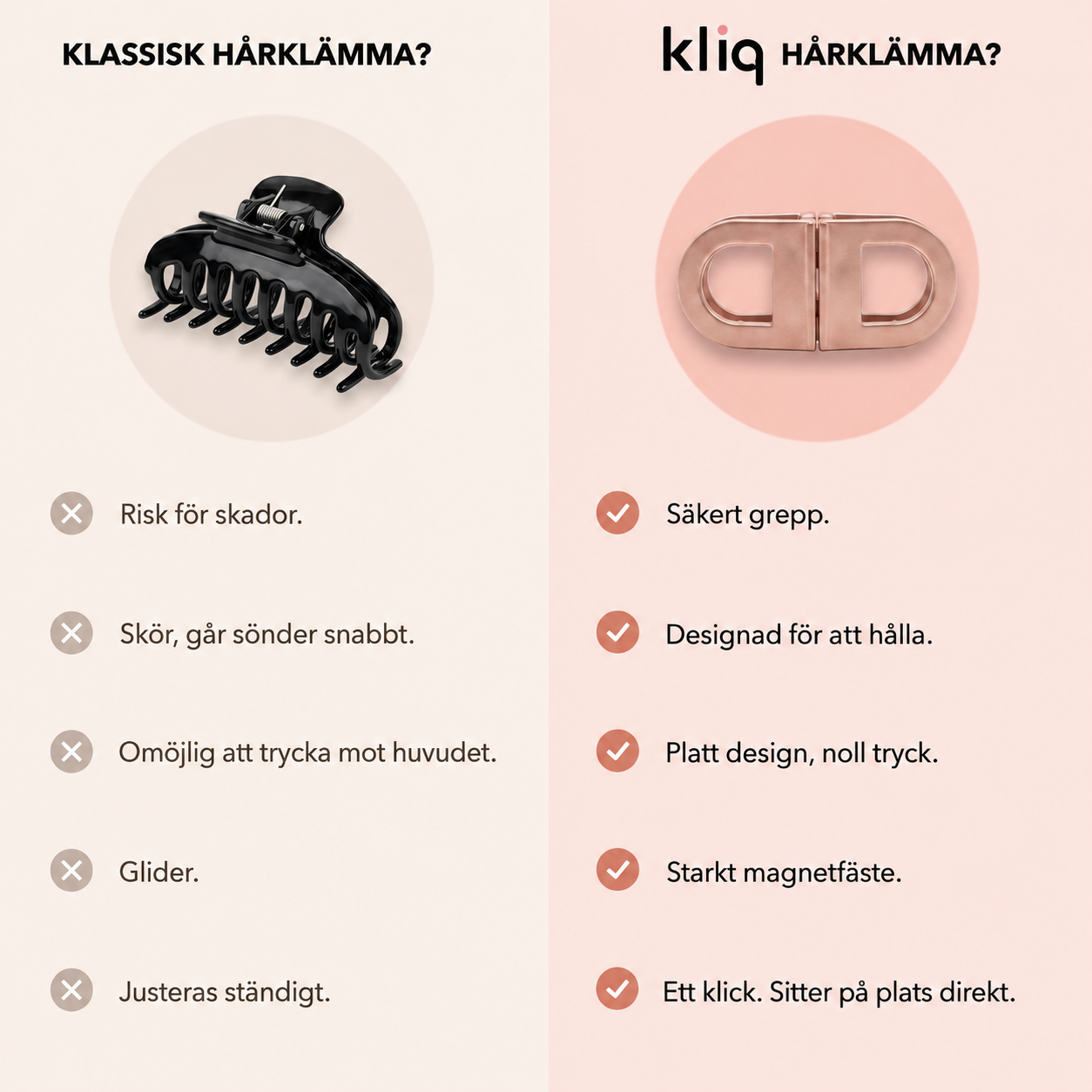 Kliq - Magnetisk hårklämma
